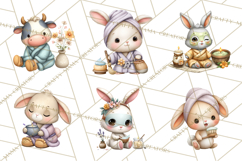 Baby Farm Animals Clipart PNG, Spa Day Cute Animals Product Image 9