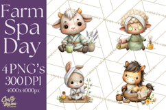 Baby Farm Animals Clipart PNG, Spa Day Cute Animals Product Image 1