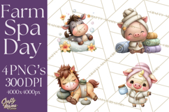 Baby Farm Animals Clipart PNG, Spa Day Cute Animals Product Image 1