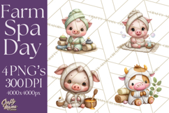 Baby Farm Animals Clipart PNG, Spa Day Cute Animals Product Image 1