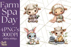 Baby Farm Animals Clipart PNG, Spa Day Cute Animals Product Image 1