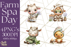 Baby Farm Animals Clipart PNG, Spa Day Cute Animals Product Image 1