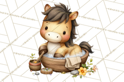 Baby Farm Animals Clipart PNG, Spa Day Cute Animals Product Image 5