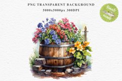 Farm Spring Flowers Basket Vase Daisies Pansies Lilies Roses PNG Scrapbooking Art Watercolor Transparent wedding invitation shirt designs romantic digital bloom watercolor floral Snapdragon, flowers Lilies, white pink peonies, spring Daisies, wedding invi