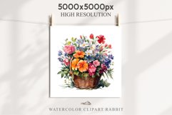 Farm Spring Flowers Basket Vase Daisies Pansies Lilies Roses PNG Scrapbooking Art Watercolor Transparent wedding invitation shirt designs romantic digital bloom watercolor floral Snapdragon, flowers Lilies, white pink peonies, spring Daisies, wedding invi