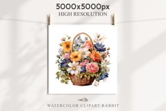 Farm Spring Flowers Basket Vase Daisies Pansies Lilies Roses PNG Scrapbooking Art Watercolor Transparent wedding invitation shirt designs romantic digital bloom watercolor floral Snapdragon, flowers Lilies, white pink peonies, spring Daisies, wedding invi