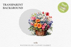 Farm Spring Flowers Basket Vase Daisies Pansies Lilies Roses PNG Scrapbooking Art Watercolor Transparent wedding invitation shirt designs romantic digital bloom watercolor floral Snapdragon, flowers Lilies, white pink peonies, spring Daisies, wedding invi