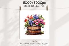 Farm Spring Flowers Basket Vase Daisies Pansies Lilies Roses PNG Scrapbooking Art Watercolor Transparent wedding invitation shirt designs romantic digital bloom watercolor floral Snapdragon, flowers Lilies, white pink peonies, spring Daisies, wedding invi