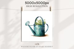 Farm Spring Green Plant Basket Vase Daisies Pansies Lilies PNG Scrapbooking Art Watercolor Transparent wedding invitation shirt designs romantic digital bloom