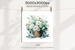Farm Spring White Flowers Basket Vase Daisies Lilies Wedding PNG Scrapbooking Art Watercolor Transparent wedding invitation shirt designs romantic digital bloom