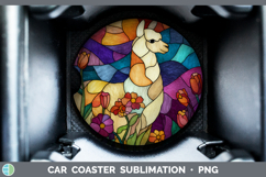 GorgeousFarm Stained Glass Flowers Car Coaster design.