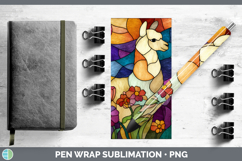 GorgeousFarm Stained Glass Flowers Pen Wrap design.