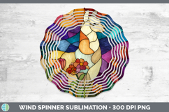 GorgeousFarm Stained Glass Flowers Wind Spinner design.