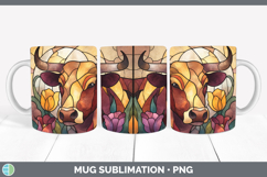 GorgeousFarm Stained Glass Flowers Mug Wrap design.