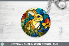GorgeousFarm Stained Glass Flowers Keychain design.