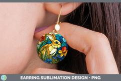 GorgeousFarm Stained Glass Flowers Round Earrings design.