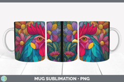 GorgeousFarm Stained Glass Flowers Mug Wrap design.