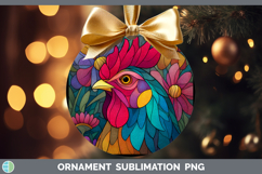 GorgeousFarm Stained Glass Flowers Ornament design.