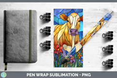 GorgeousFarm Stained Glass Flowers Pen Wrap design.