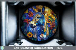 GorgeousFarm Stained Glass Flowers Car Coaster design.