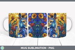 GorgeousFarm Stained Glass Flowers Mug Wrap design.