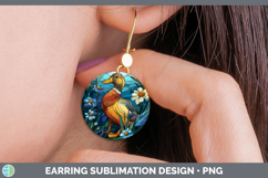 GorgeousFarm Stained Glass Flowers Round Earrings design.