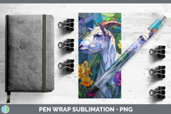GorgeousFarm Stained Glass Flowers Pen Wrap design.