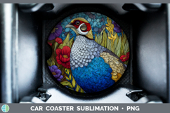 GorgeousFarm Stained Glass Flowers Car Coaster design.