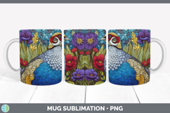 GorgeousFarm Stained Glass Flowers Mug Wrap design.