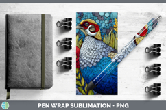 GorgeousFarm Stained Glass Flowers Pen Wrap design.