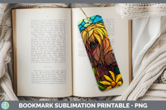 GorgeousFarm Stained Glass Flowers Bookmark design.