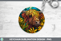 GorgeousFarm Stained Glass Flowers Keychain design.