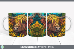 GorgeousFarm Stained Glass Flowers Mug Wrap design.