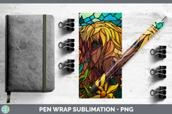GorgeousFarm Stained Glass Flowers Pen Wrap design.