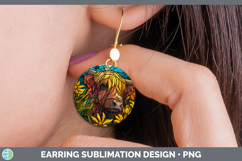 GorgeousFarm Stained Glass Flowers Round Earrings design.