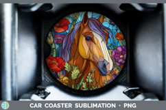 GorgeousFarm Stained Glass Flowers Car Coaster design.