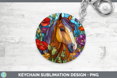 GorgeousFarm Stained Glass Flowers Keychain design.