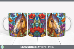 GorgeousFarm Stained Glass Flowers Mug Wrap design.