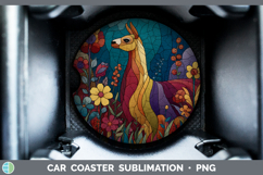 GorgeousFarm Stained Glass Flowers Car Coaster design.