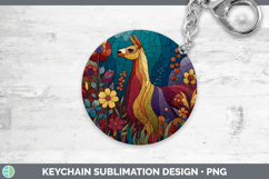 GorgeousFarm Stained Glass Flowers Keychain design.