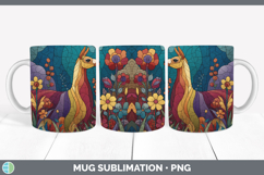 GorgeousFarm Stained Glass Flowers Mug Wrap design.