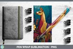 GorgeousFarm Stained Glass Flowers Pen Wrap design.