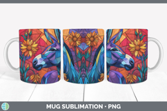 GorgeousFarm Stained Glass Flowers Mug Wrap design.