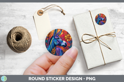GorgeousFarm Stained Glass Flowers Stickers design.
