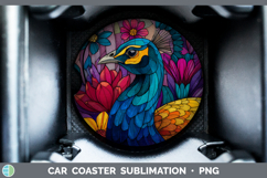 GorgeousFarm Stained Glass Flowers Car Coaster design.