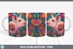 GorgeousFarm Stained Glass Flowers Mug Wrap design.