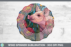 GorgeousFarm Stained Glass Flowers Wind Spinner design.