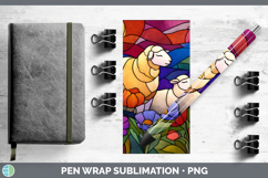 GorgeousFarm Stained Glass Flowers Pen Wrap design.