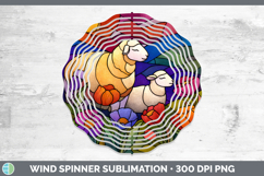 GorgeousFarm Stained Glass Flowers Wind Spinner design.