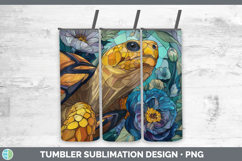 GorgeousFarm Stained Glass Flowers Tumbler design.